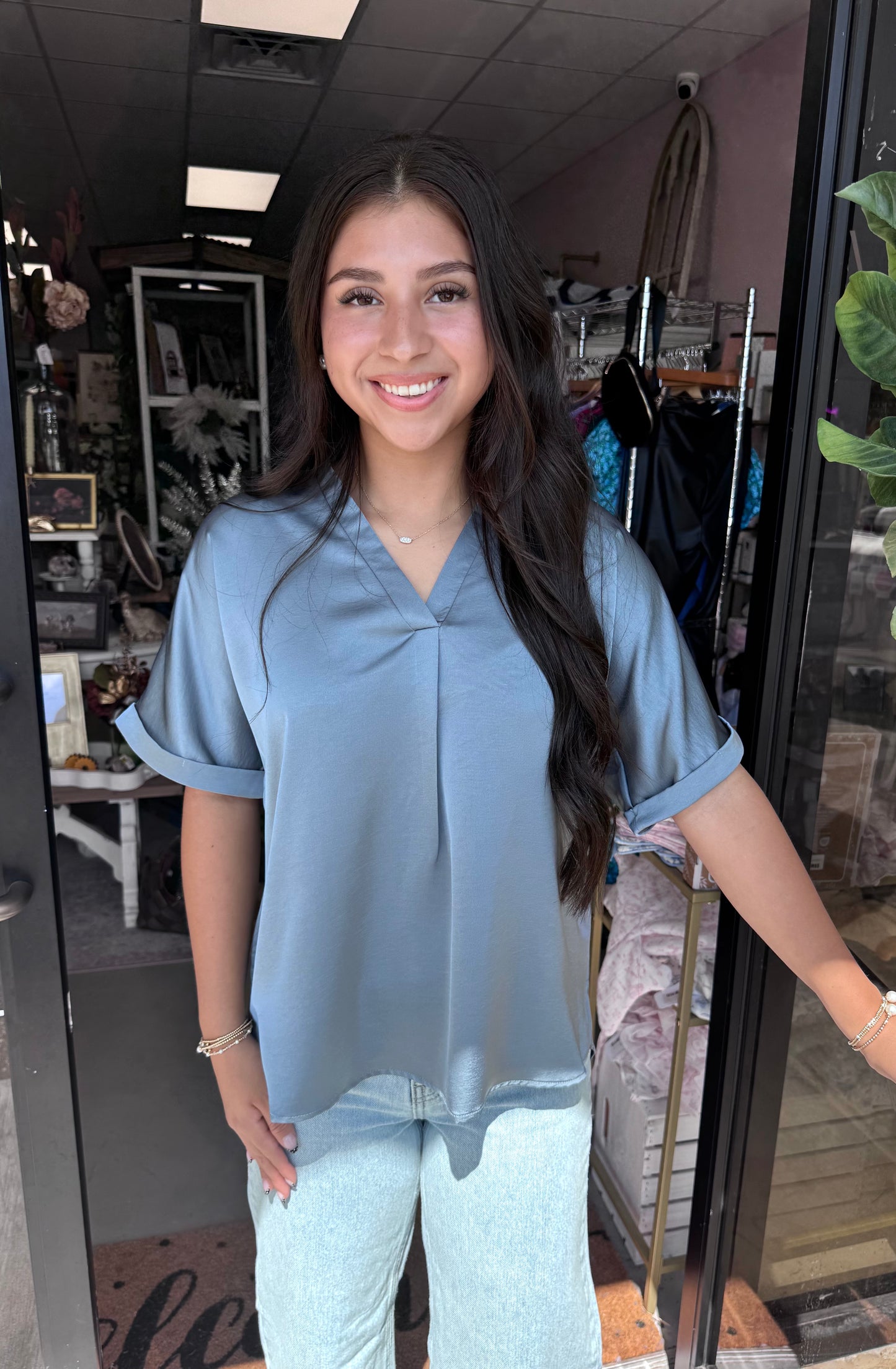 Vienna Slate Blouse