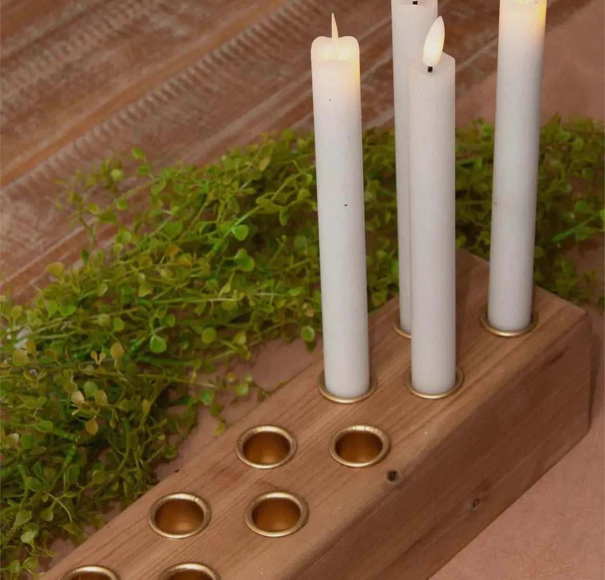 Wooden Taper Candleholder Centerpiece