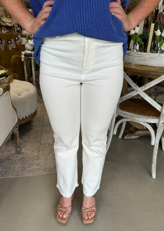 Waverly White Straight Leg Denim