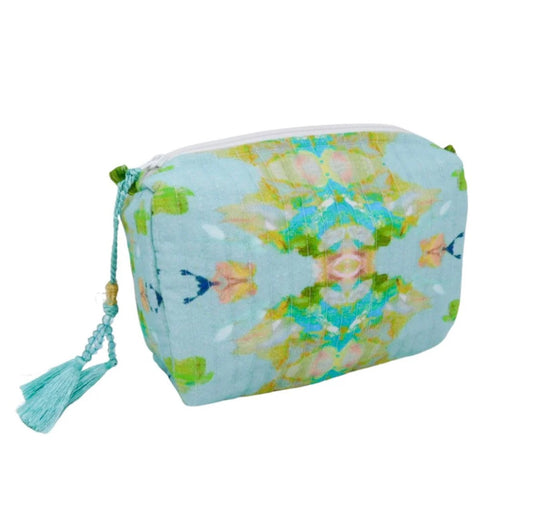 Stained Glass Blue Small Cosmetic Bag