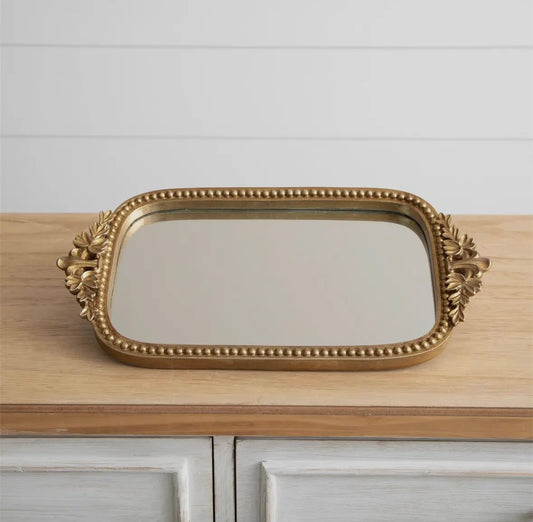 Antique Inspired Mirror Tray