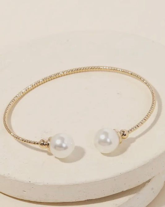 Pearl Open Cuff Bracelet