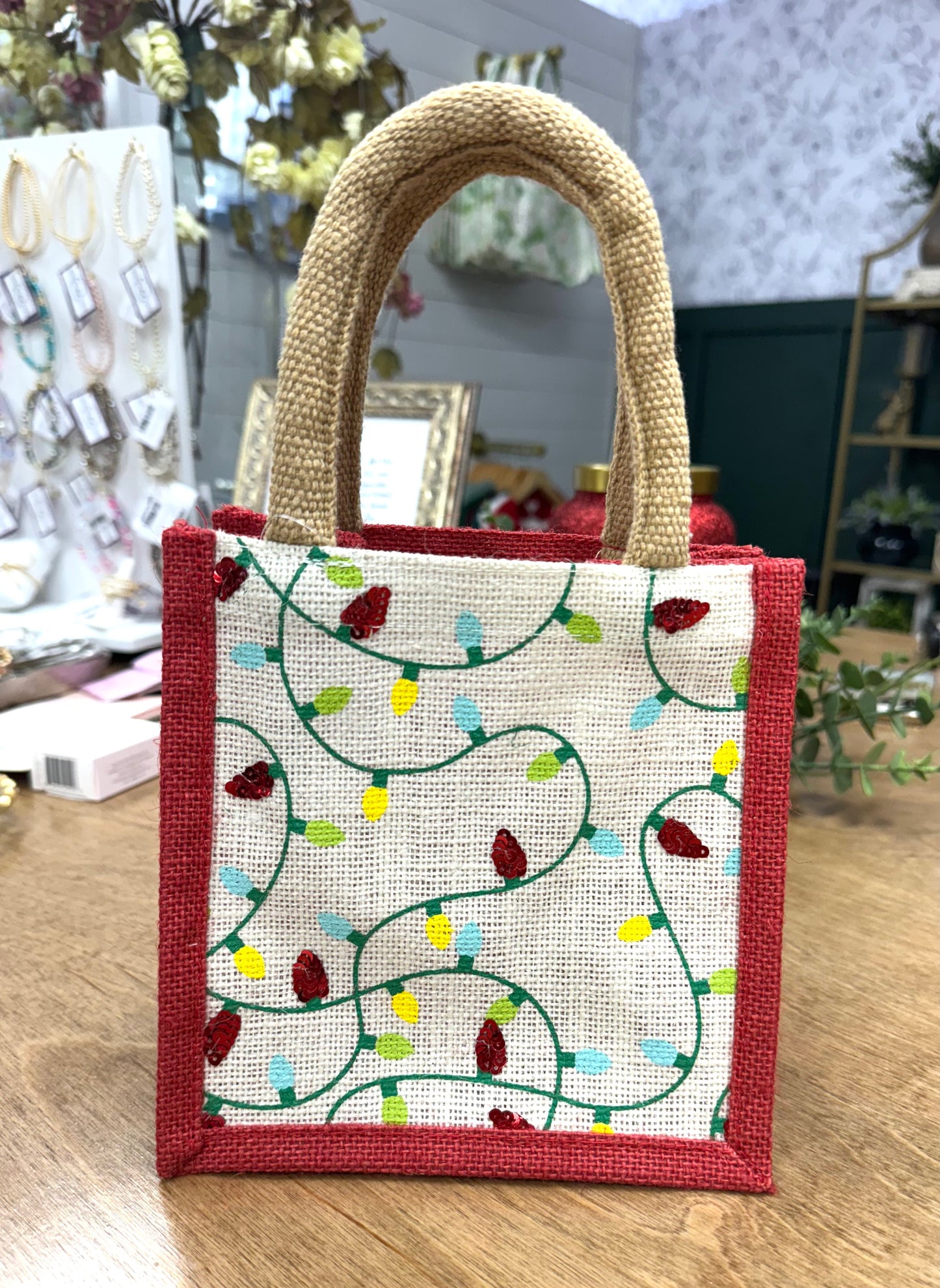 Christmas Lights Gift Tote