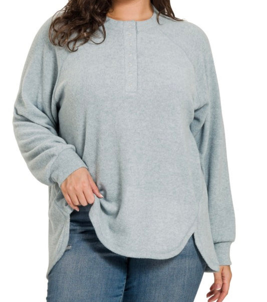 Blue Gray Henley (PLUS)