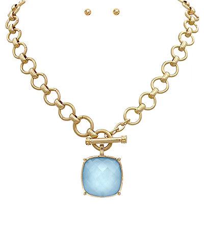 Claire Pendent Necklace-Icy Blue